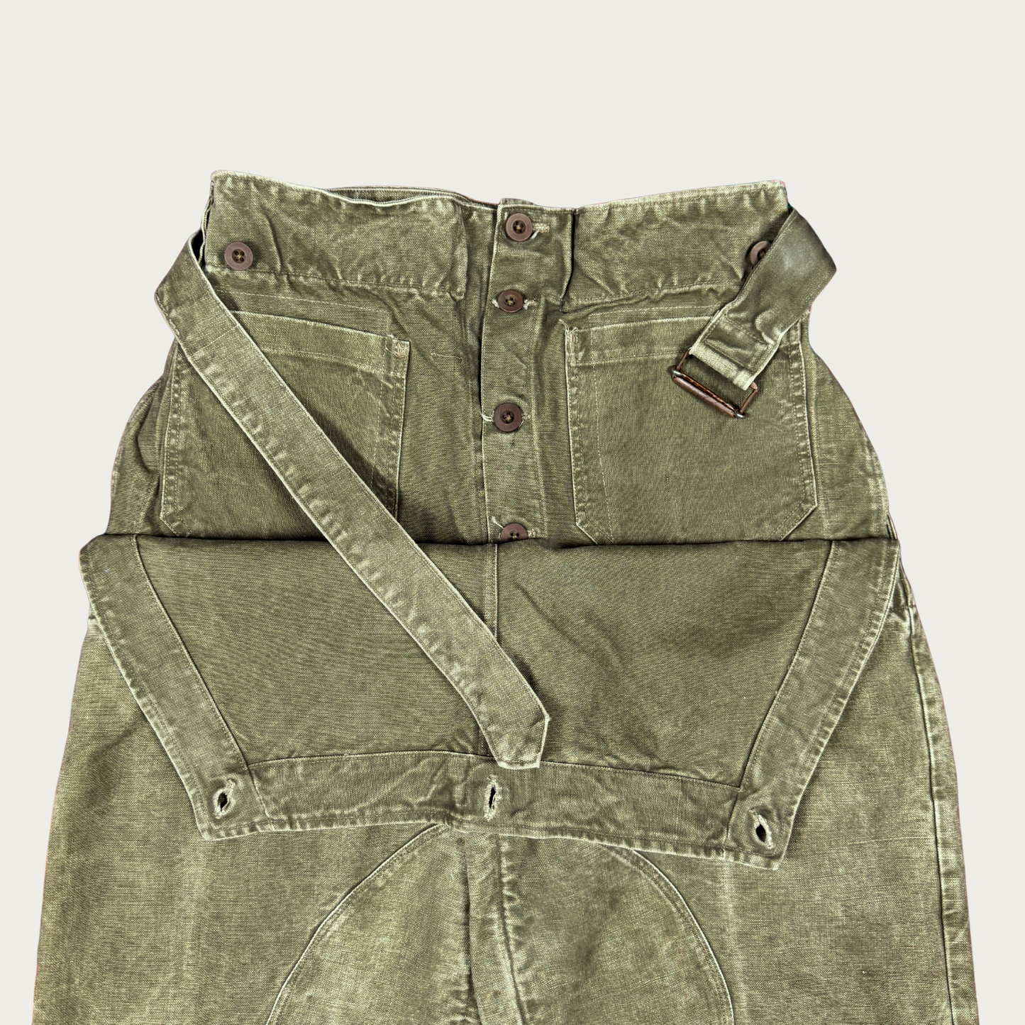 (Up to 34") 1950s French Military Stone Washed Motorcycle Pants