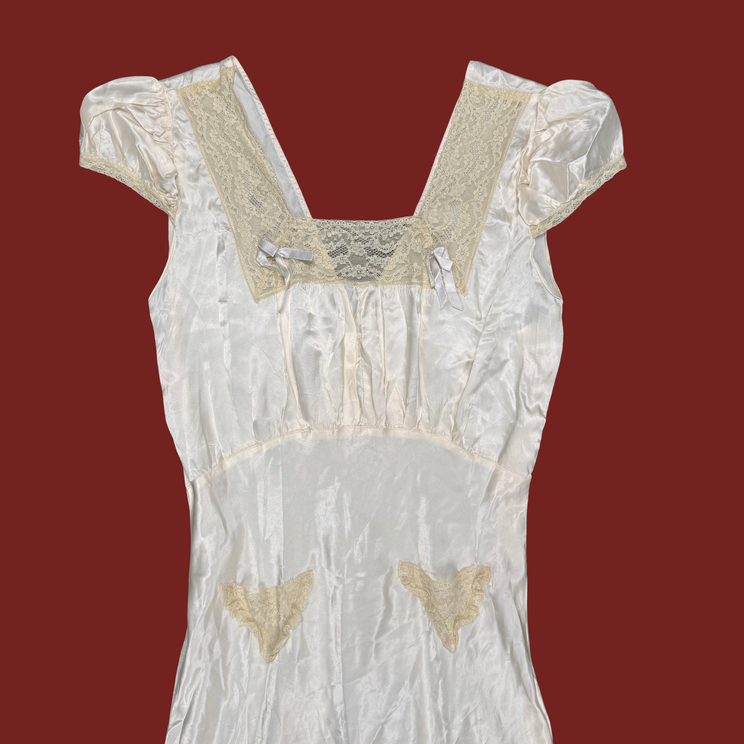 (M) 1930s Satin Cap Sleeve Slip Dress