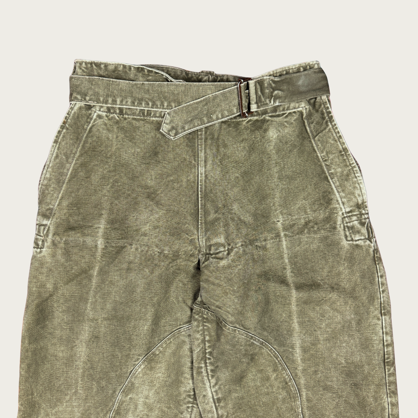 (Up to 34") 1950s French Military Stone Washed Motorcycle Pants