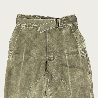 (Up to 34") 1950s French Military Stone Washed Motorcycle Pants