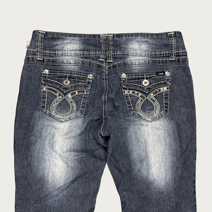 (34") Y2K Angels Low Rise Studded Jeans