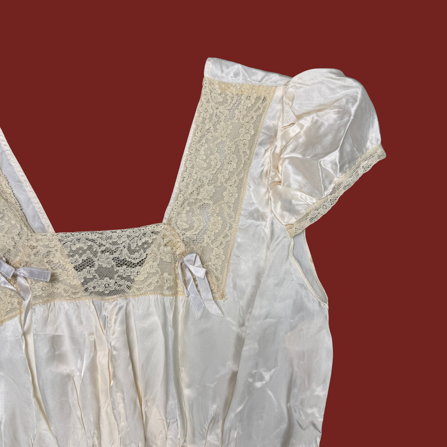 (M) 1930s Satin Cap Sleeve Slip Dress