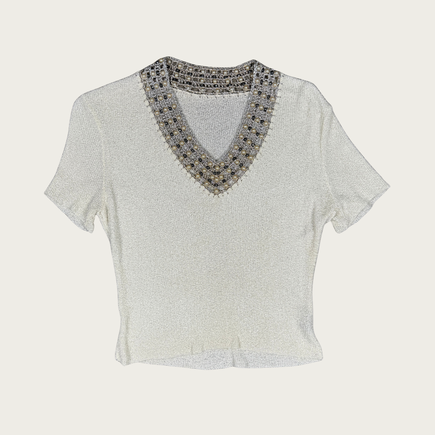 (M/L) 70s/80s Embellished Knit Top