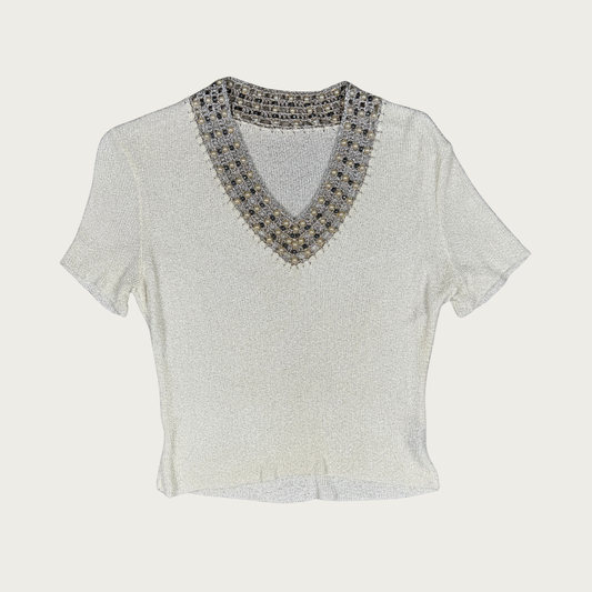(M/L) 70s/80s Embellished Knit Top