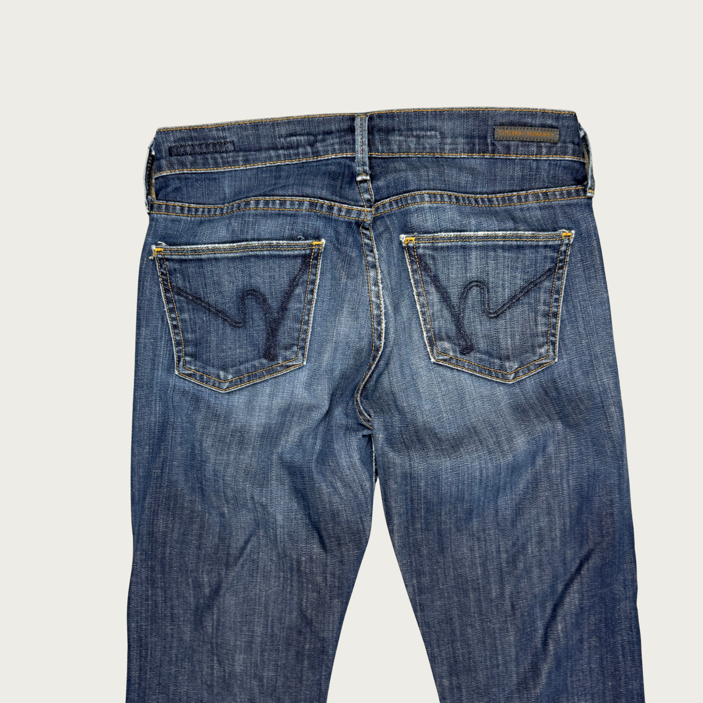 (29") Y2K Paige Low Rise Dark Wash Jeans