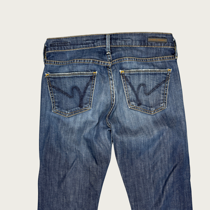 (29") Y2K Paige Low Rise Dark Wash Jeans