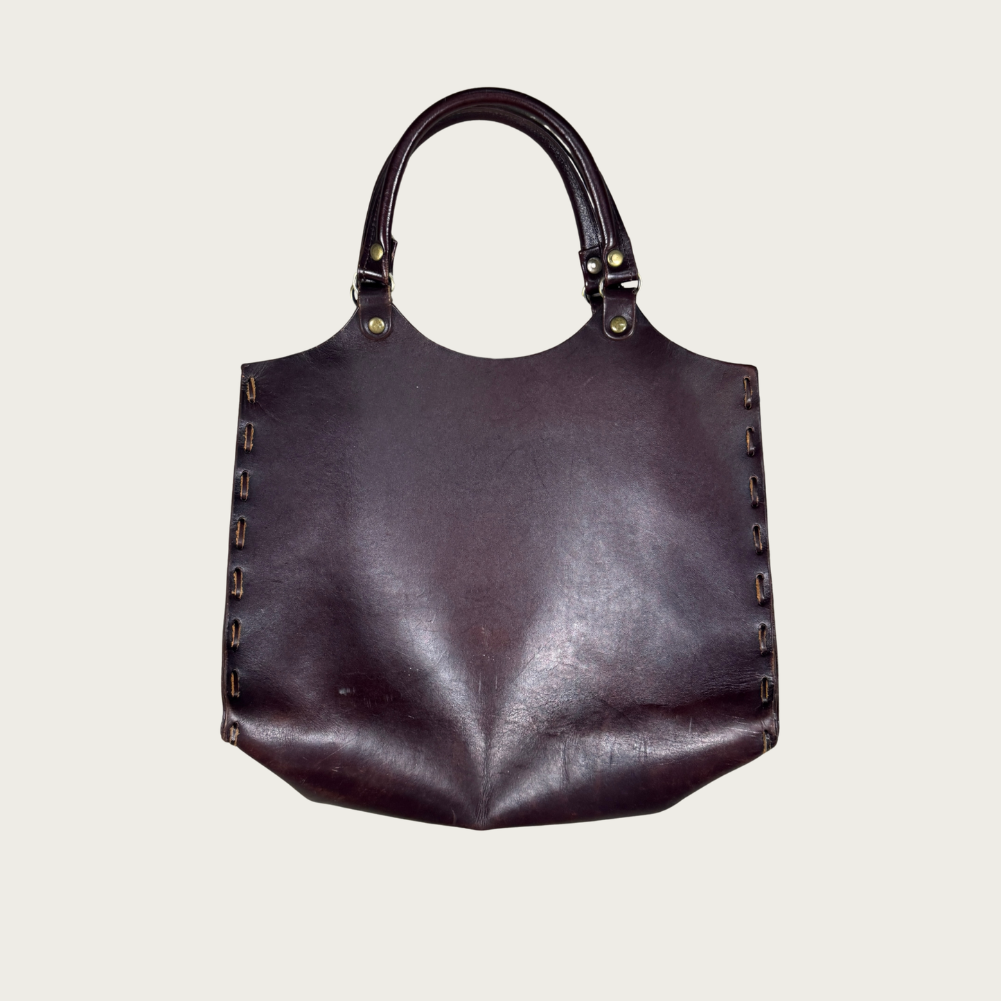 Brown Floral Tooled Leather Vintage Handbag