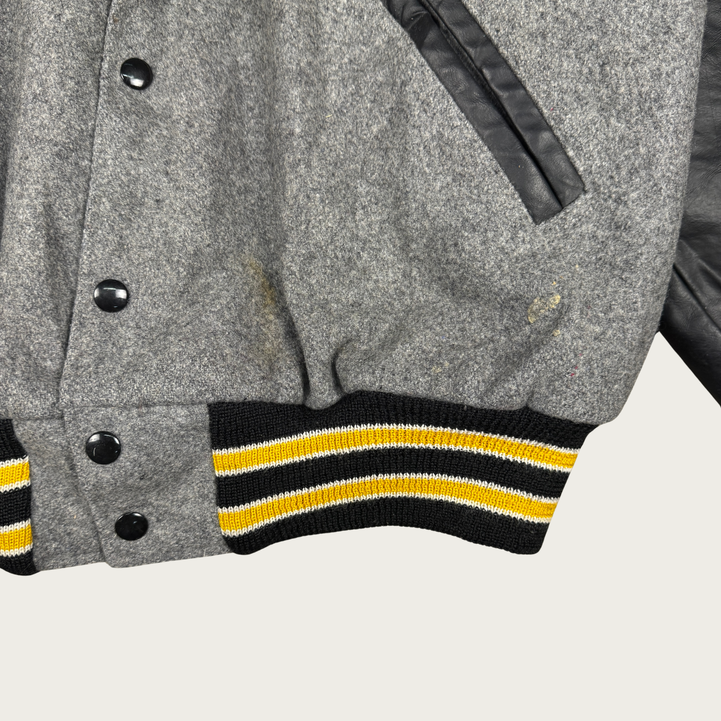(M) 80s Black/Yellow Varsity Jacket