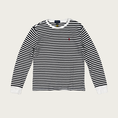 (L/XL) Polo Ralph Lauren Navy/White Striped Thermal
