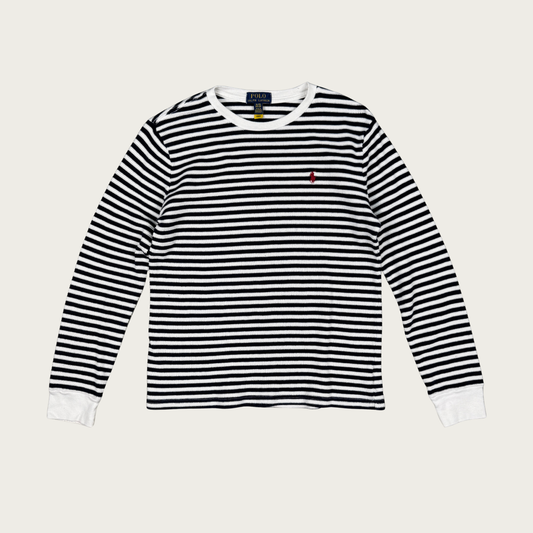 (L/XL) Polo Ralph Lauren Navy/White Striped Thermal