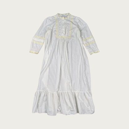 (M) White Cotton Maxi Nightgown