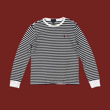 (L/XL) Polo Ralph Lauren Navy/White Striped Thermal