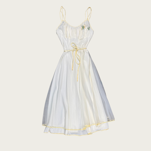 (M) 60s Light Yellow Slip Dress