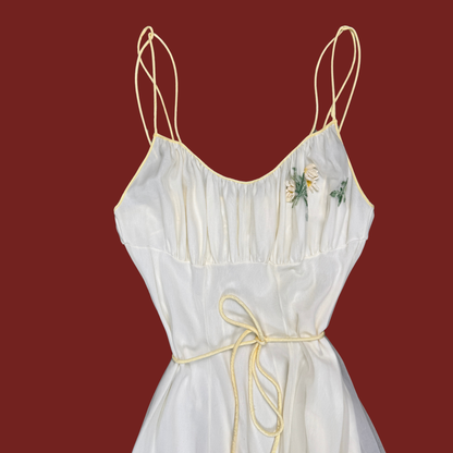 (M) 60s Light Yellow Slip Dress