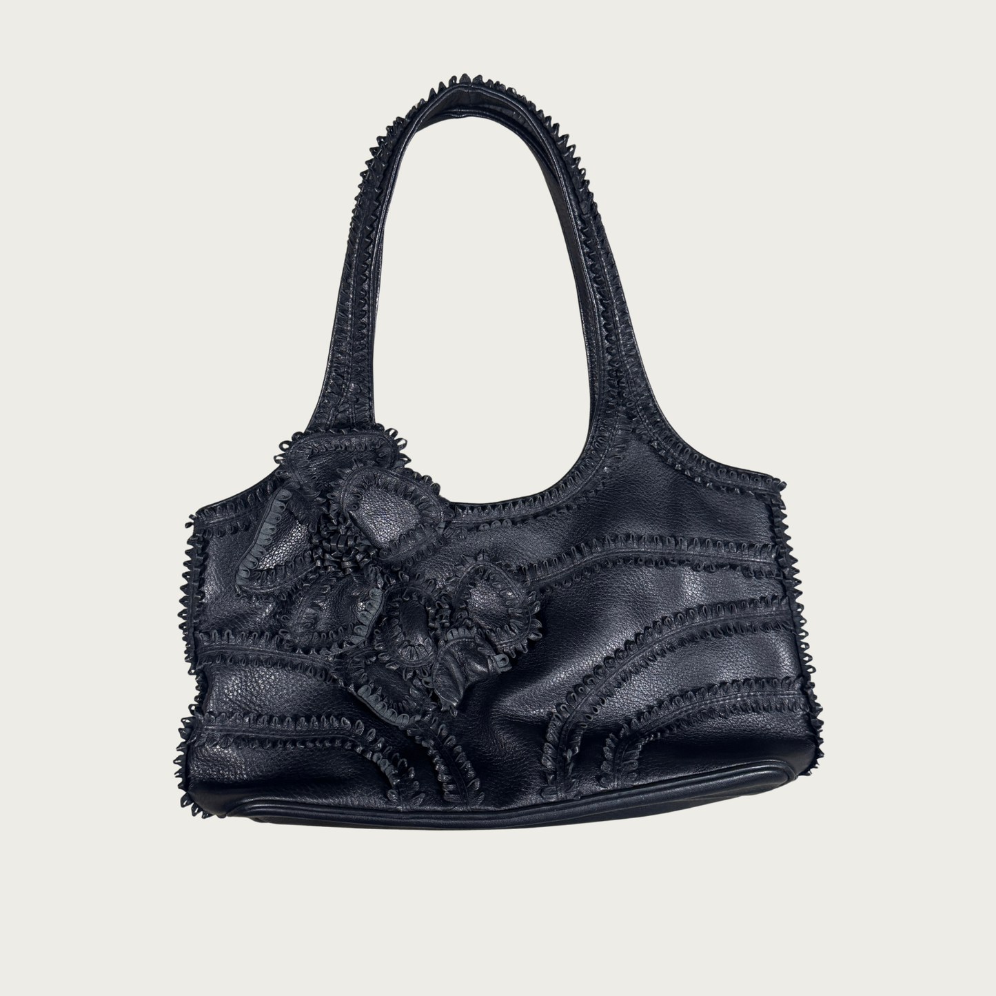 Isabella Fiore 3D Floral Leather Shoulder Bag