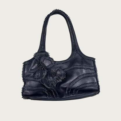 Isabella Fiore 3D Floral Leather Shoulder Bag