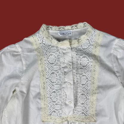 (M) White Cotton Maxi Nightgown