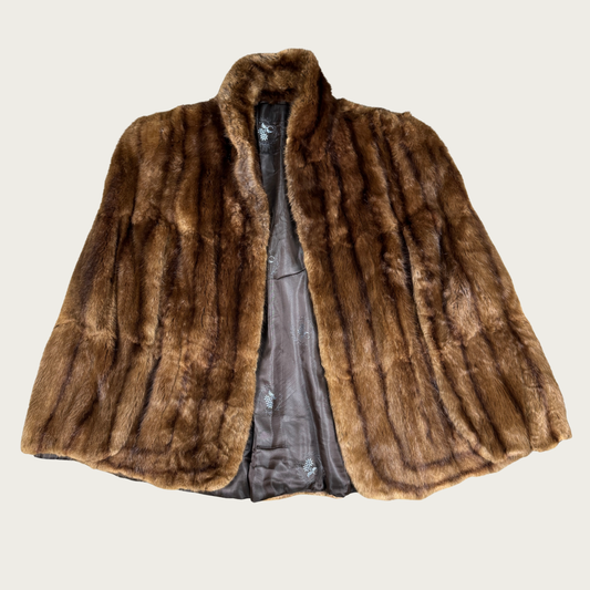 (OS) 60s/70s Genuine Fur Cape