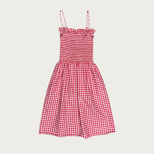 (XS/S) 50s/60s Red Gingham Midi Dress