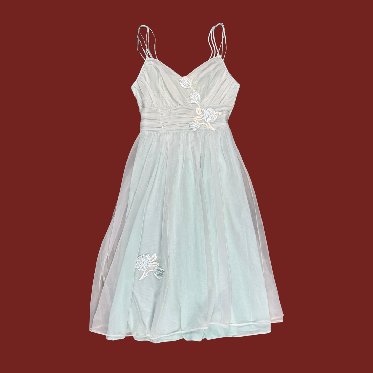 (M) 60s/70s Baby Blue Slip Dress