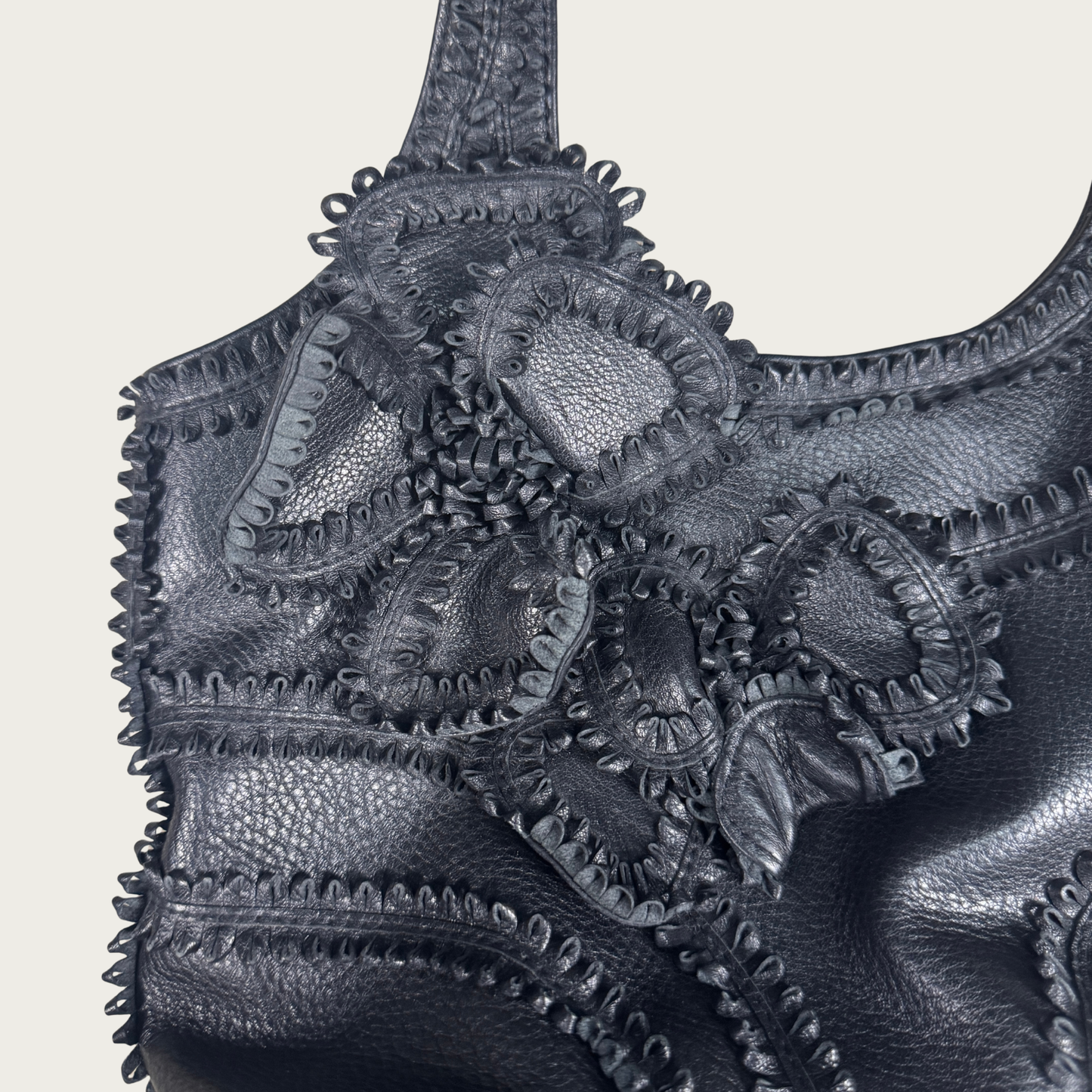 Isabella Fiore 3D Floral Leather Shoulder Bag