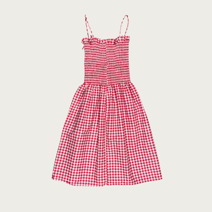 (XS/S) 50s/60s Red Gingham Midi Dress