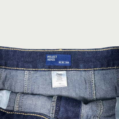 (M/L) Dark Wash Denim Mini Skirt