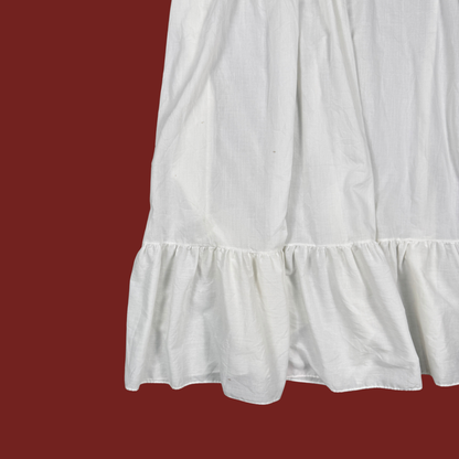 (M) White Cotton Maxi Nightgown