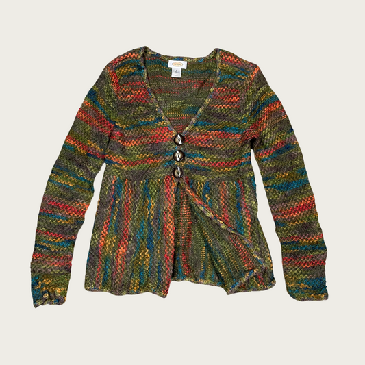 (M) Multicolor Fuzzy Cardigan