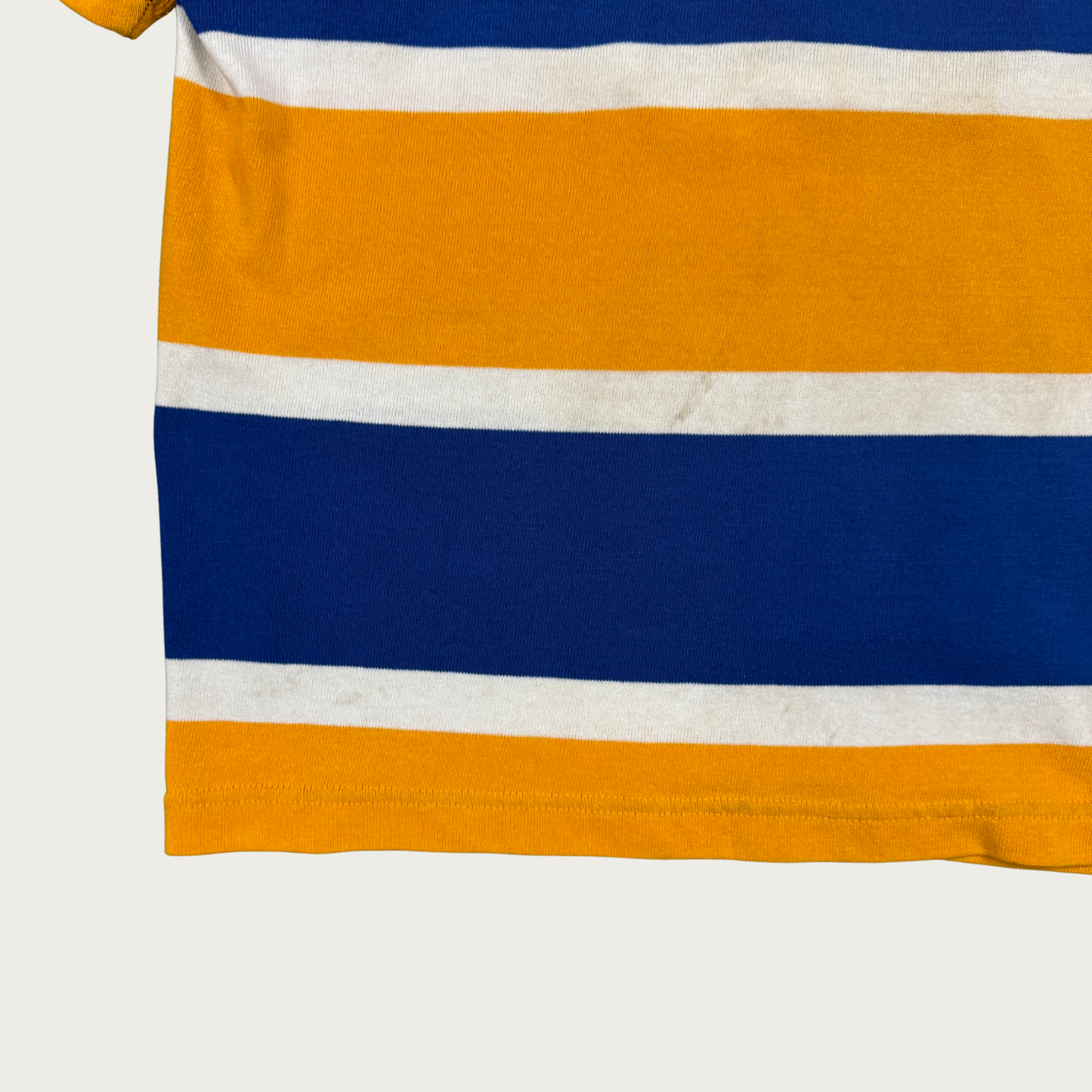 (L) Blue/Yellow Vintage Short Sleeve Rugby Shirt