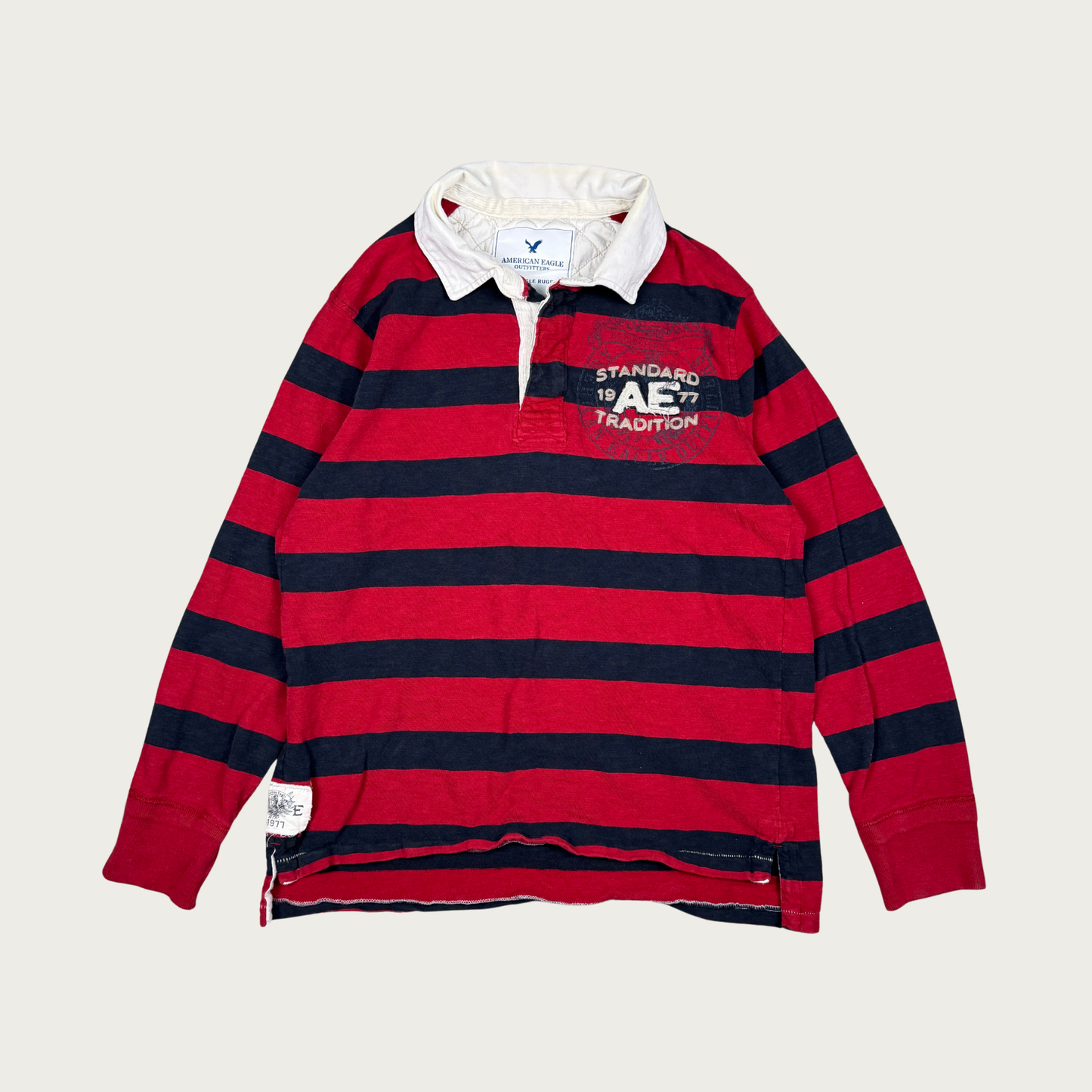 (XL) Y2K Red/Black Rugby Shirt