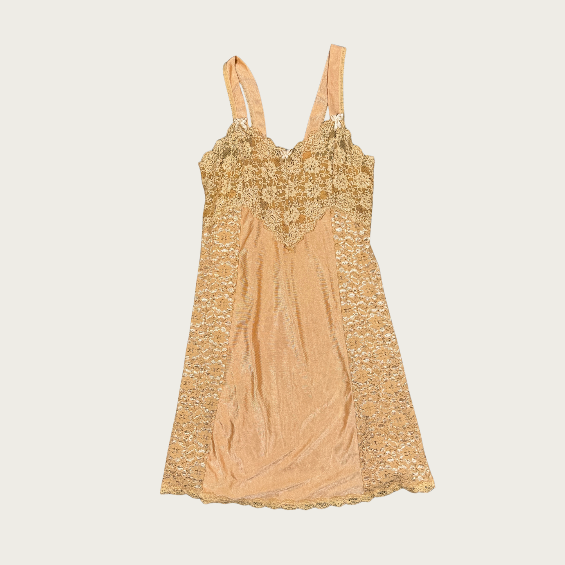 (M) Orange Lace Vintage Slip Dress (M) Orange Lace Vintage Slip Dress
