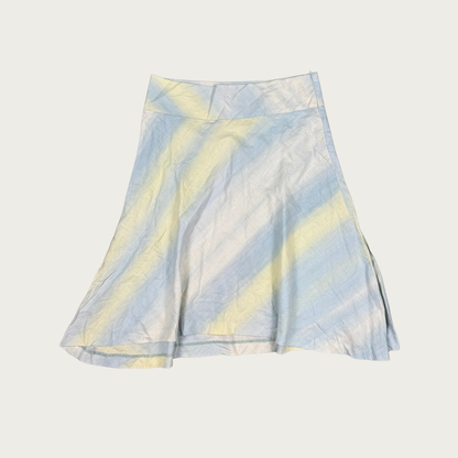 (31") Pastel Gradient Striped Linen Midi Skirt