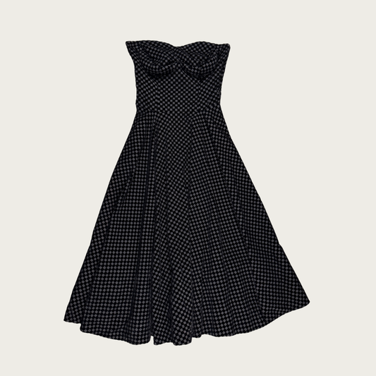 (S) 50s/60s Velvet Checker Dress