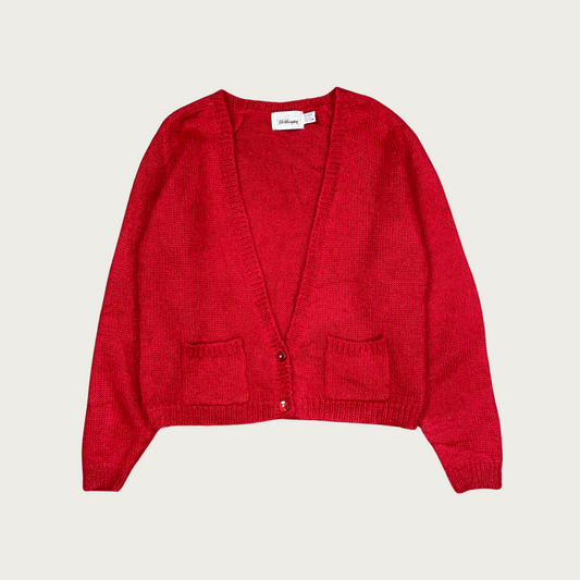 (L) Red Mohair Cardigan