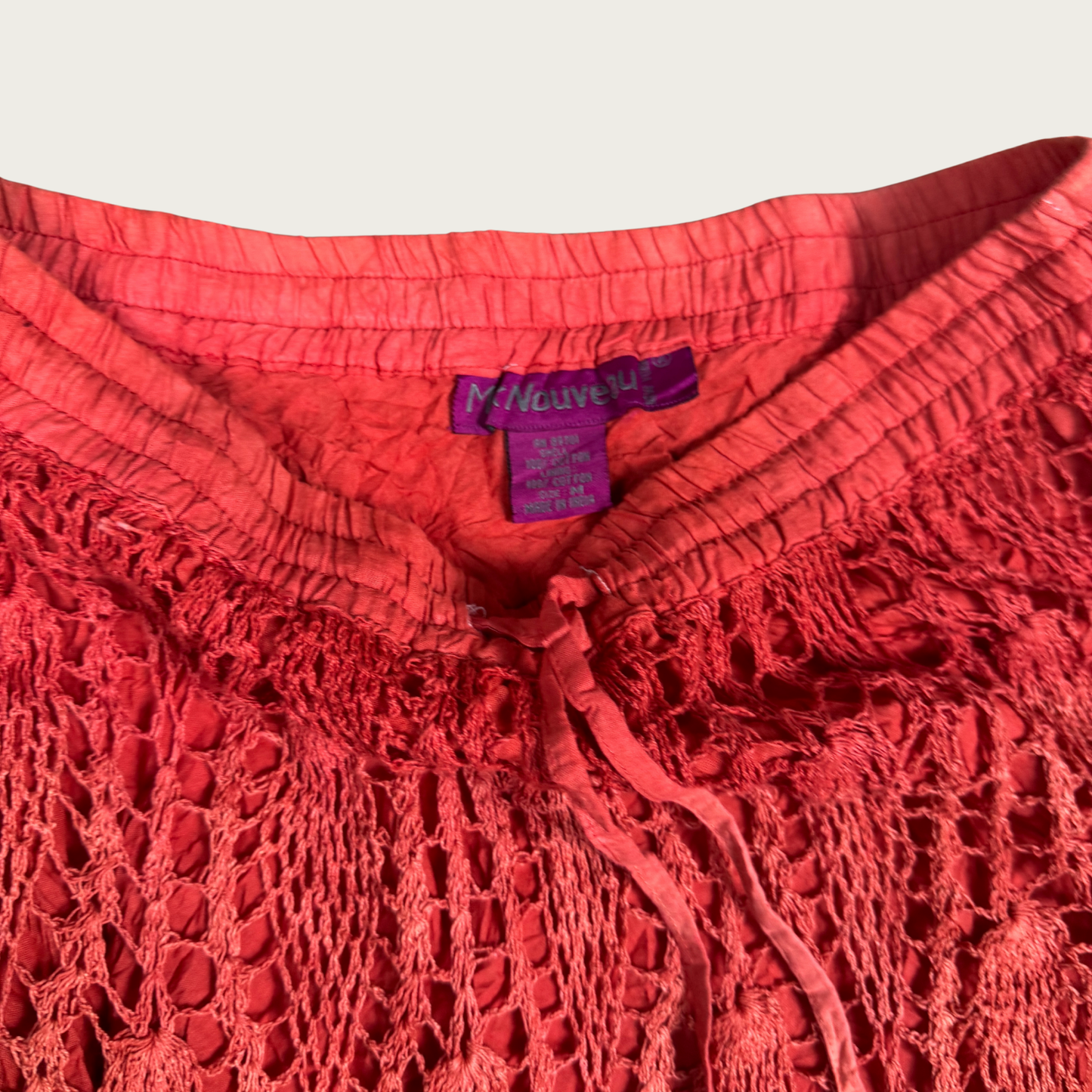 (S/M) Y2K Orange Crochet Maxi Skirt
