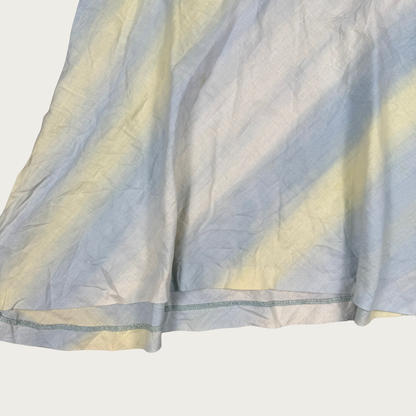 (31") Pastel Gradient Striped Linen Midi Skirt