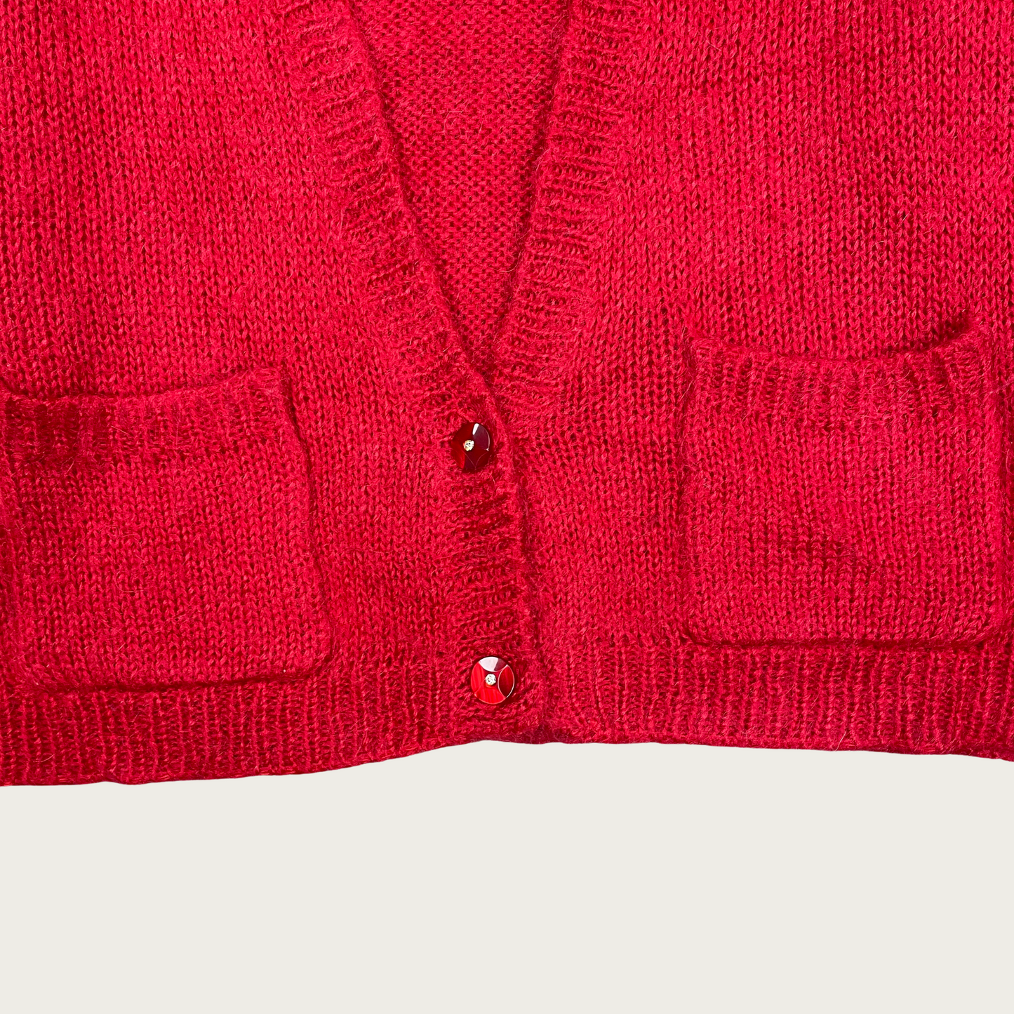 (L) Red Mohair Cardigan