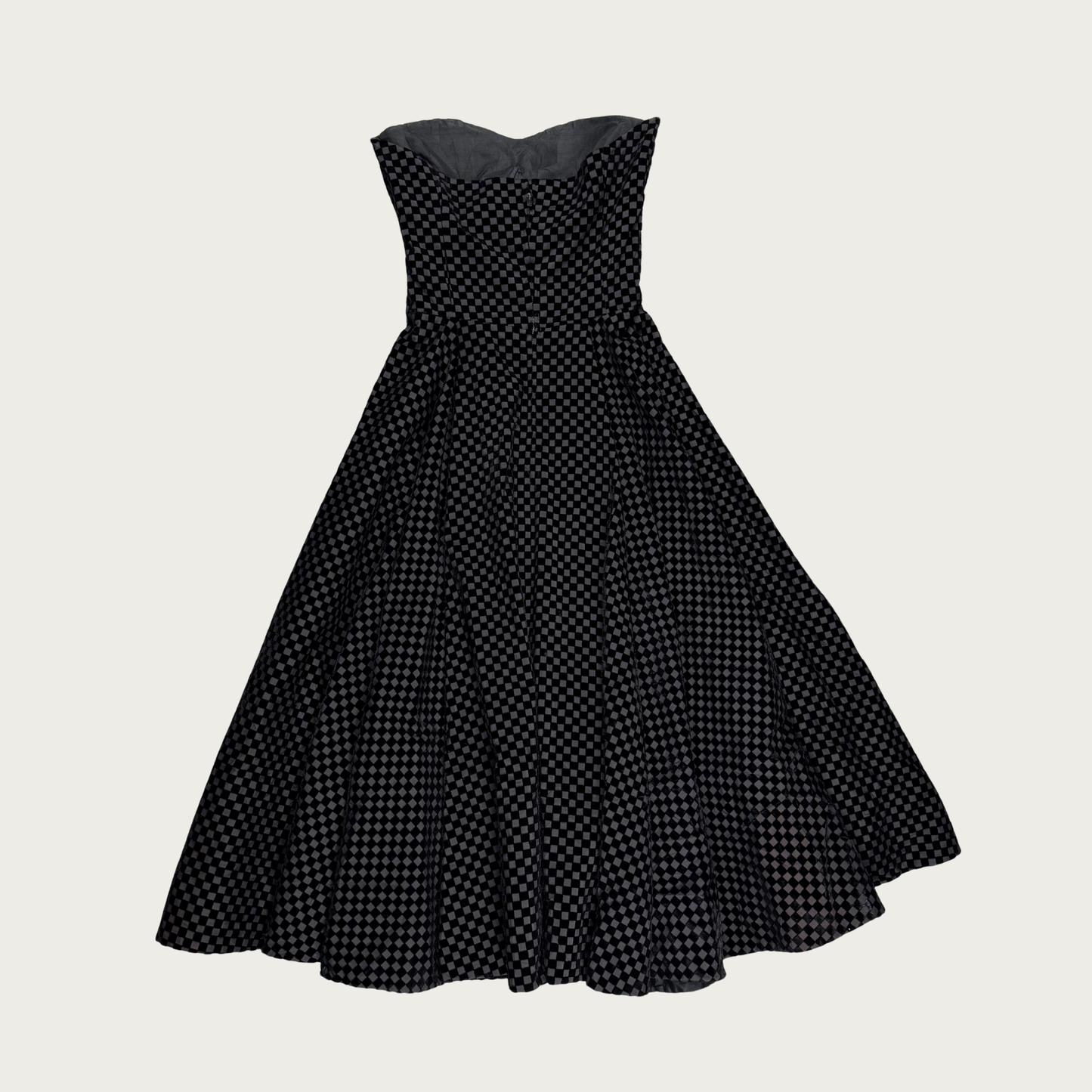 (S) 50s/60s Velvet Checker Dress
