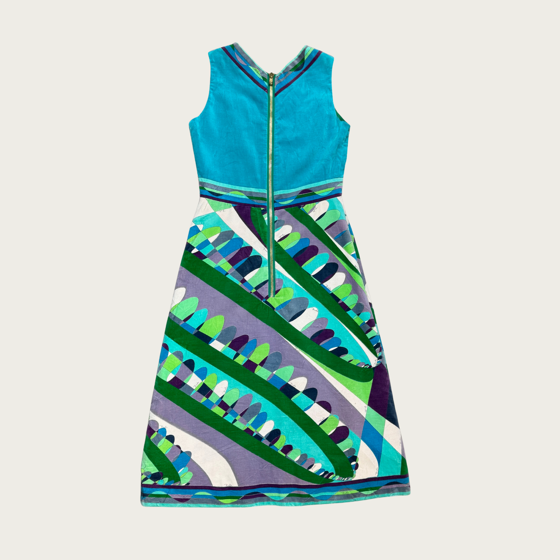 M) 1960s Emilio Pucci Teal Velvet Signature Op Art Dress The Clothing Warehouse M) 1960s Emilio Pucci Teal Velvet Signature Op Art Dress The Clothing Warehouse