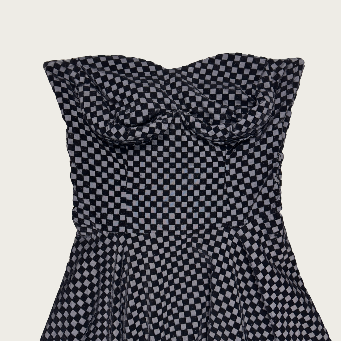 (S) 50s/60s Velvet Checker Dress
