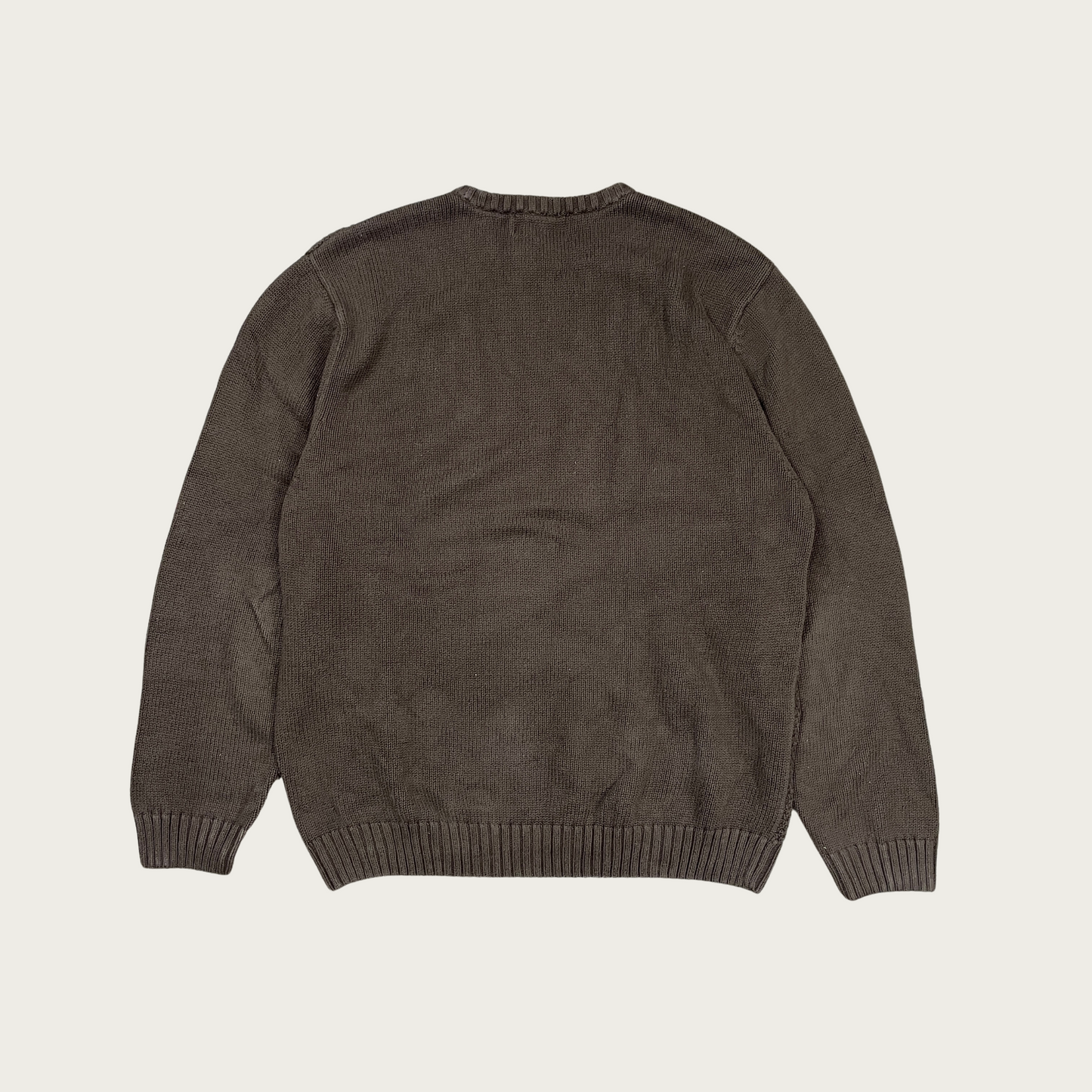 (L) Brown Cable Knit Sweater