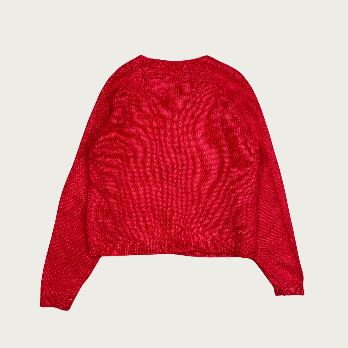 (L) Red Mohair Cardigan