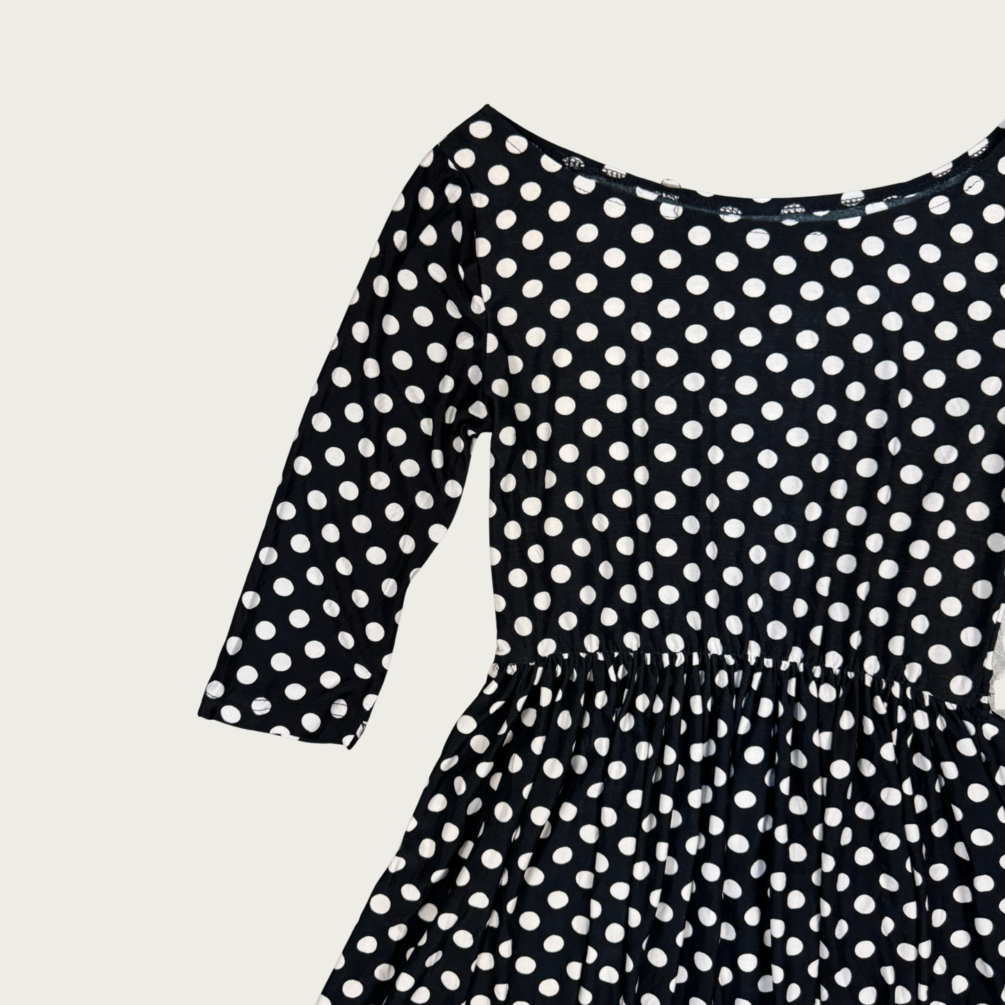 (S/M) Y2K Boatneck Polka Dot Dress