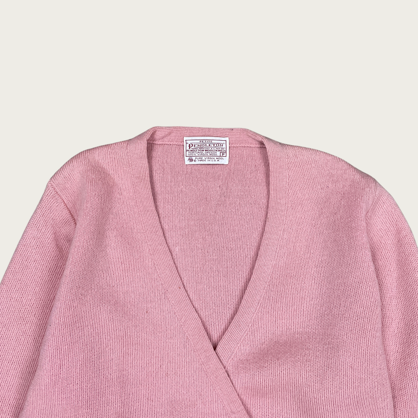 (S) Pink Double Breasted Wool Cardigan