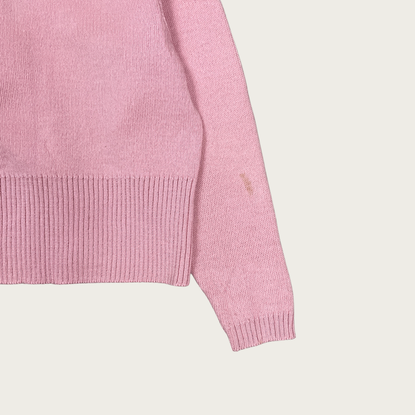 (S) Pink Double Breasted Wool Cardigan