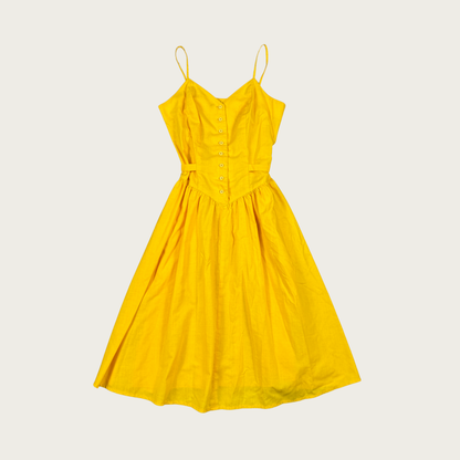 (XS/S) 80s/90s Yellow Midi Dress