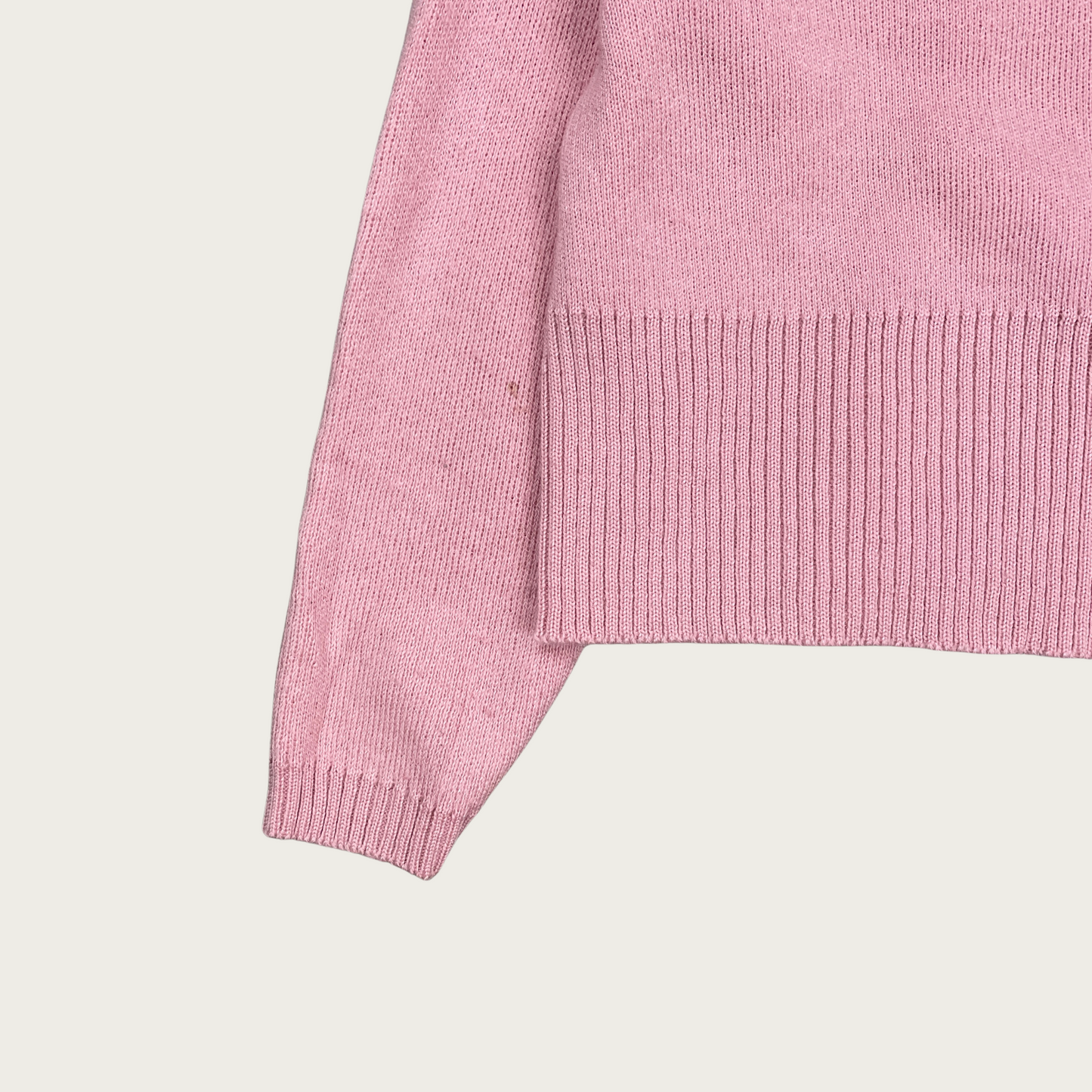 (S) Pink Double Breasted Wool Cardigan