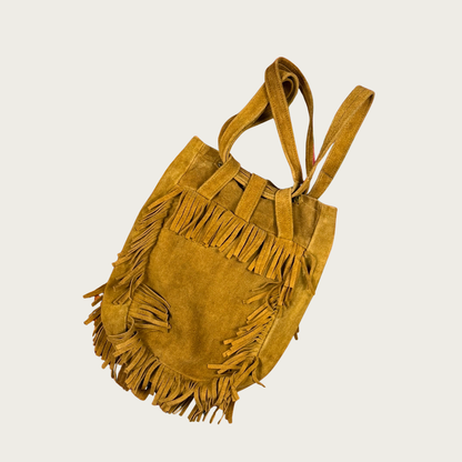 Vintage Suede Fringe Bag