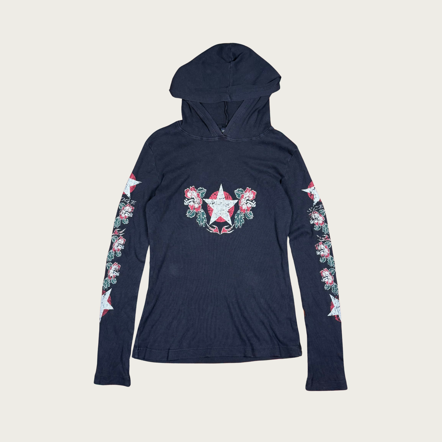 (L/XL) Y2K Star Print Hooded Long Sleeve